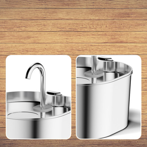 ZampaSicura-Inox:Fontana Ultra-Silenziosa con Tripla Filtrazione