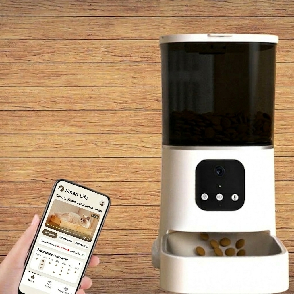 ZampaSicura – Distributore Automatico di Cibo con Controllo Remoto e Video HD